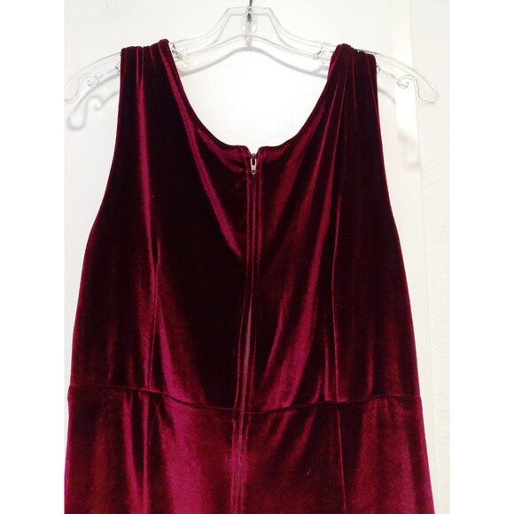 New Rock Steady Velvet Sheath Dress Midi Sleeveless Burgundy 3X - Picture 9 of 10
